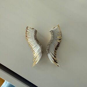 Mignonne Gavigan White and Gold Madeline Earrings